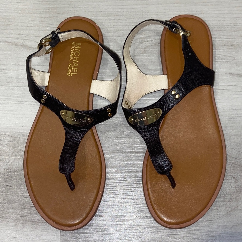 Michael Kors Black and Brown Women's Sandals